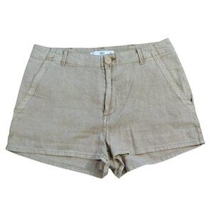 MNG Mango Beige Linen Blend Shorts Womens Size (S)(M) Casual Summer.